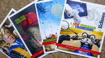Image of several issues of the 山Ƶ alumni publication, "Echoes."
