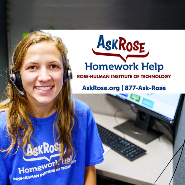 Image of a 山Ƶ student working the Ask Rose Homework Help line.
